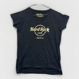 Hard Rock Cafe Manila Philippines Reverse stitch Shirt Wom M Black / Golden